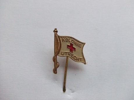 Emaille speld vlag rode kruis Kolonne Utrecht